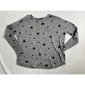 Buffalo David Bitton Pullover Sweater Knit Gray Star Print Women's L